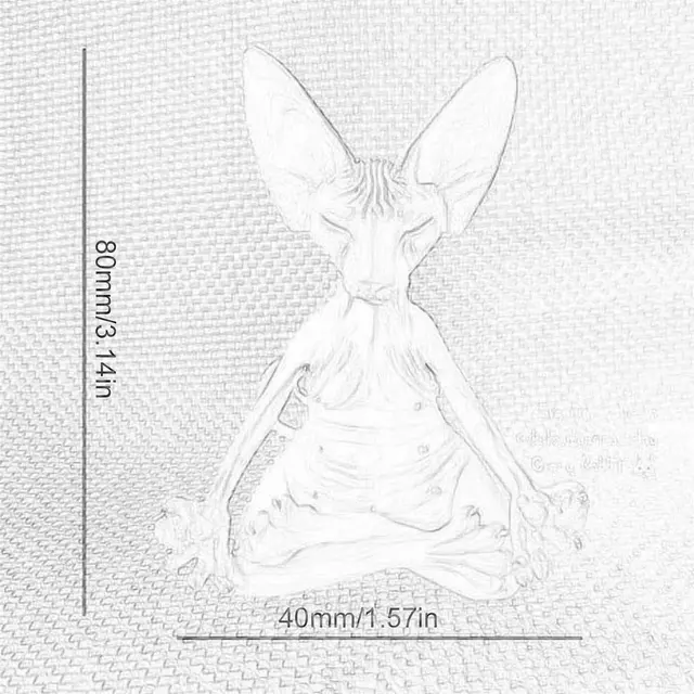 Szeszélyes Buddha Macska Szfinx Nyugodt Meditációs Művészeti Szobor Gyűjthető Figurák Otthoni Iroda Kültéri Kerti Szobrai - Image 6