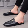 Black Half Shoes For Men Leather Shoes Men Mules Casual Shoes Men Fashion Sapato Social Masculino Mocassin Homme Chaussure 2022 ► Photo 2/6