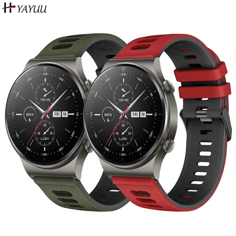 

YAYUU Ремешок 22 мм для Huawei Watch GT 2 Pro/GT 3 Pro 46 мм, мягкий силиконовый спортивный сменный ремешок для Huawei Watch GT2 46 мм/GT3 46 мм/Galaxy Watch 3 45 мм/Galaxy Watch 46 мм/Gear S3