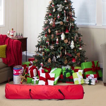 

Moisture Proof Christmas Tree Storage Bag Protective Home With Handles Dustproof Anti Insect Portable Foldable Oxford Cloth Red