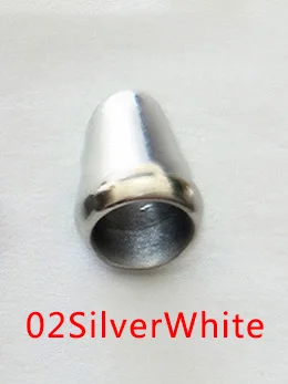 02SilverWhite Meetee 100 шт металлическая пробка пальто с пряжками шнур для шляпы замок Пряжка Сделай Сам пуховик эластичная Регулировка кнопки Шнур Конец аксессуар DS013 - Цвет: 02SilverWhite