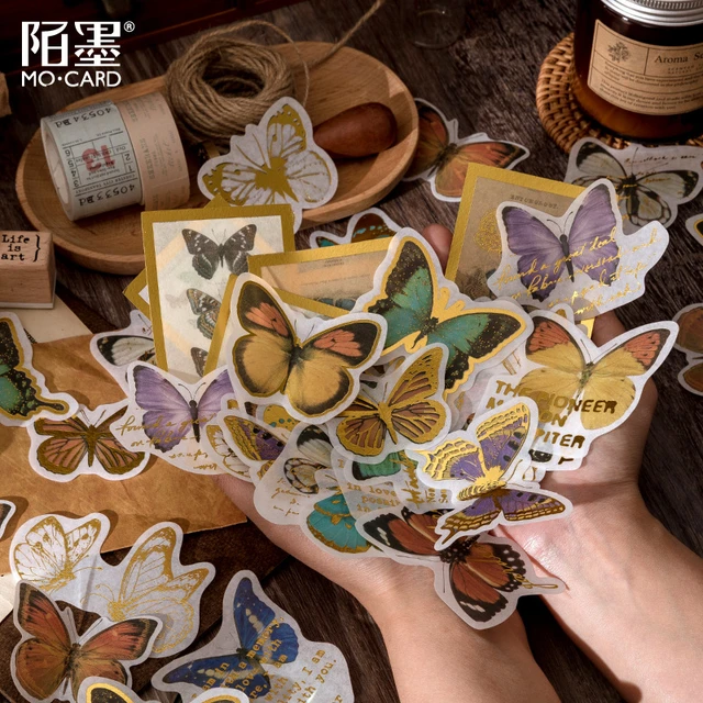 Vintage Scrapbook Kits for Adults & Kids,Decorative Plants Floral Butterfly Retro Paper Decals Nature Collection for Junk Journal DIY Arts Crafts