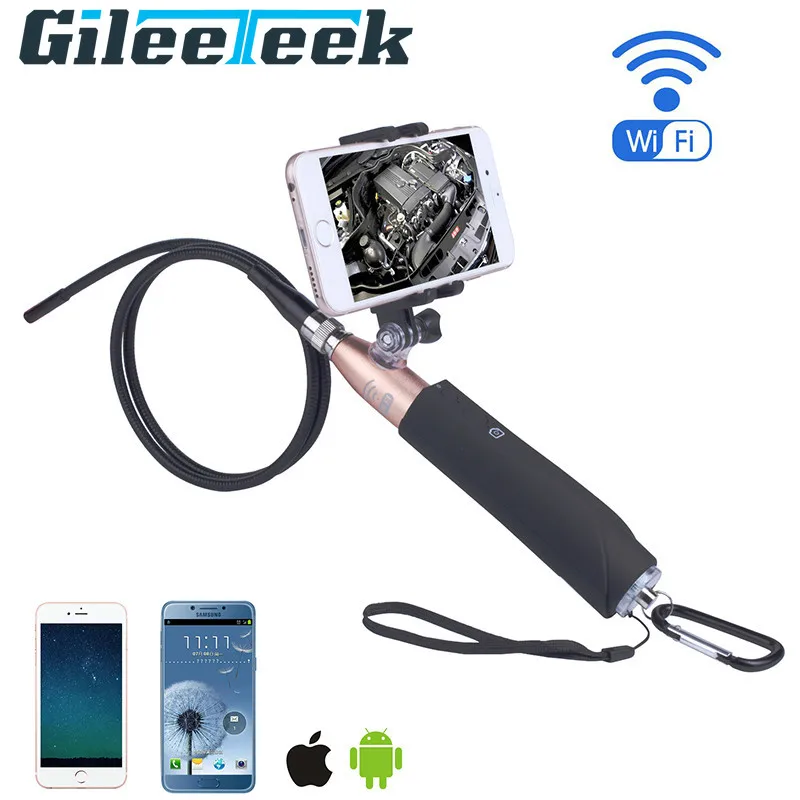 

ZCF110 8LED 8mm camera Wifi Endoscope Wireless Borescope Tube Snake Inspection Camera 1080P 2.0MP Handheld For IOS Android