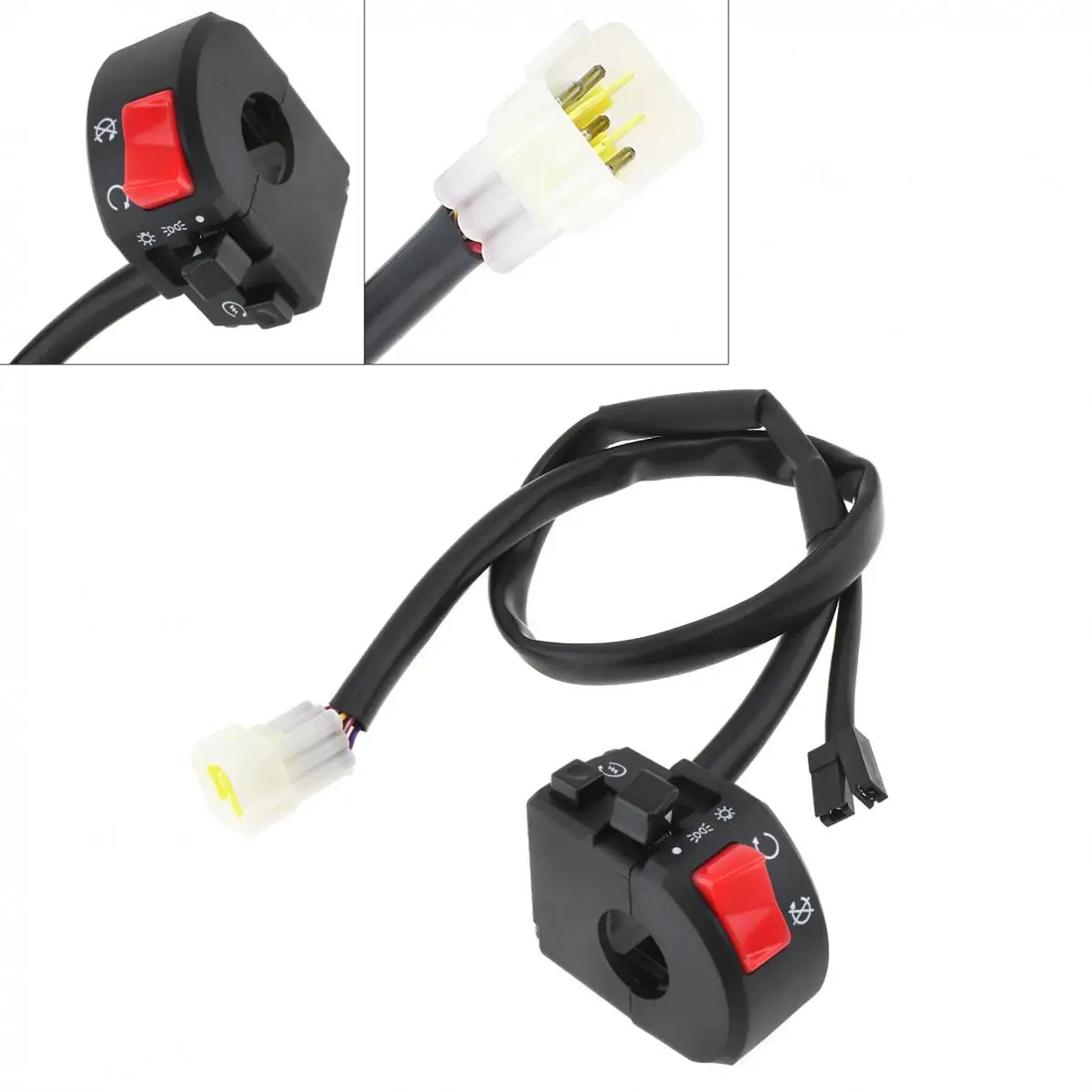 

Motorcycle Handlebar Control Right Switch Three-function LED Switch Start Switch Headlight Switch Fit for ATV / Suzuki / Yamaha