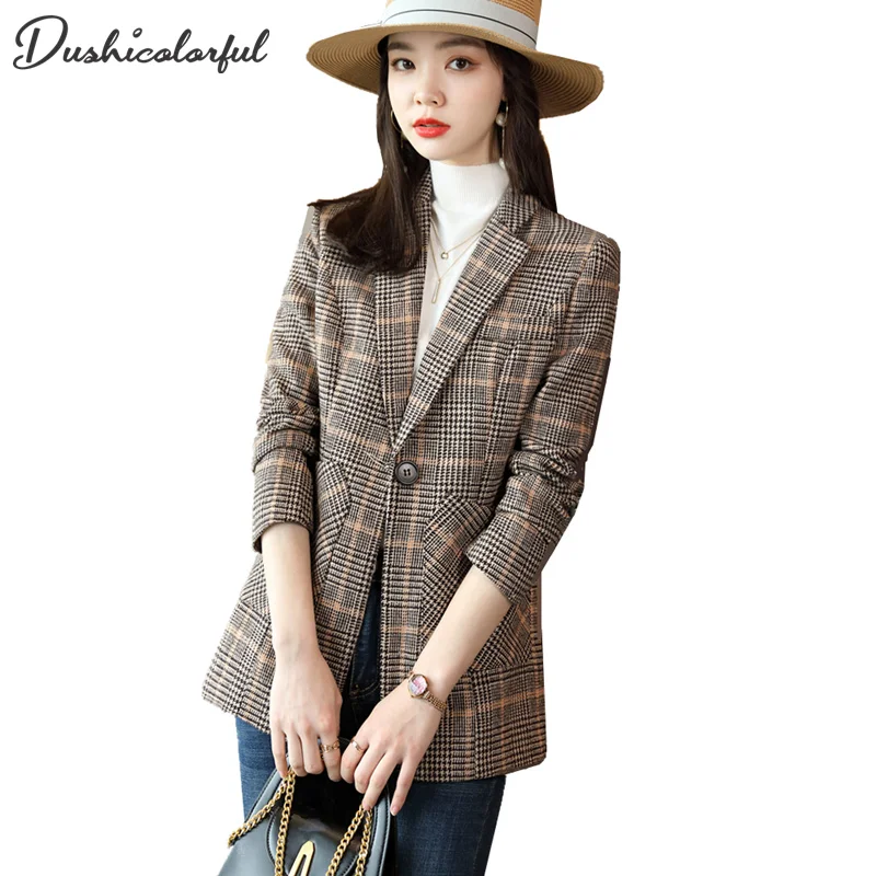 Женский блейзер Толстая куртка Осень-зима 2021 офисные женские повседневные