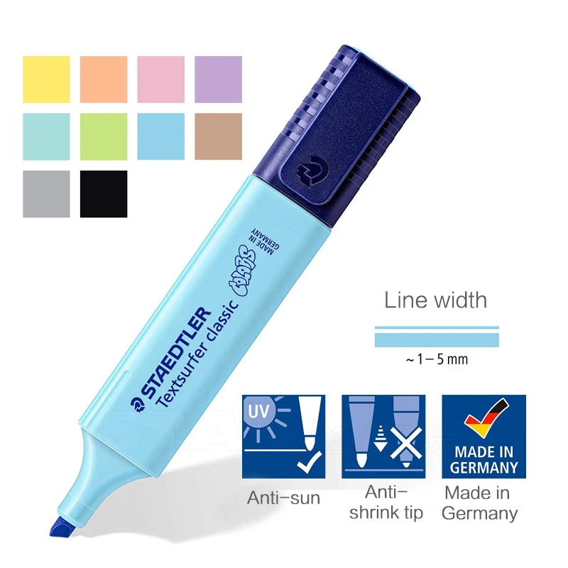

1PC STAEDTLER Highlighter Oblique Marker Pen Kids Graffiti bullet journal Marker Pen note pen Student school supplies