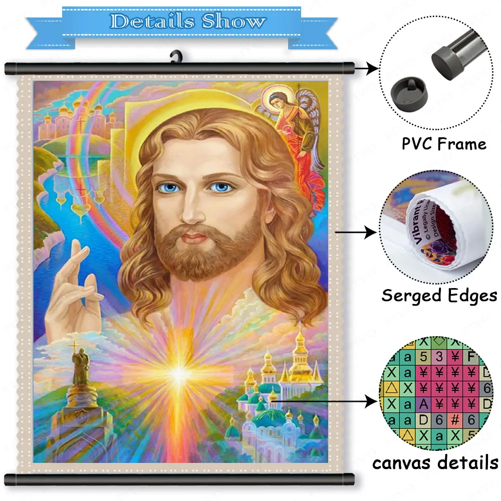 DIY 5D Full Diamond Mosaic Religious Icon Crystal Art Diamond Painting  Picture Cross Stitch Kits Beads Embroidery Home Sticker - AliExpress