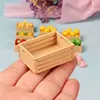 1Pc Mini Wooden Frame Fruit Basket Dolls Furniture For Barbie House 1/6 1/12 Miniature DollHouse Accessories Toy Ob11 Bjd Decor 1