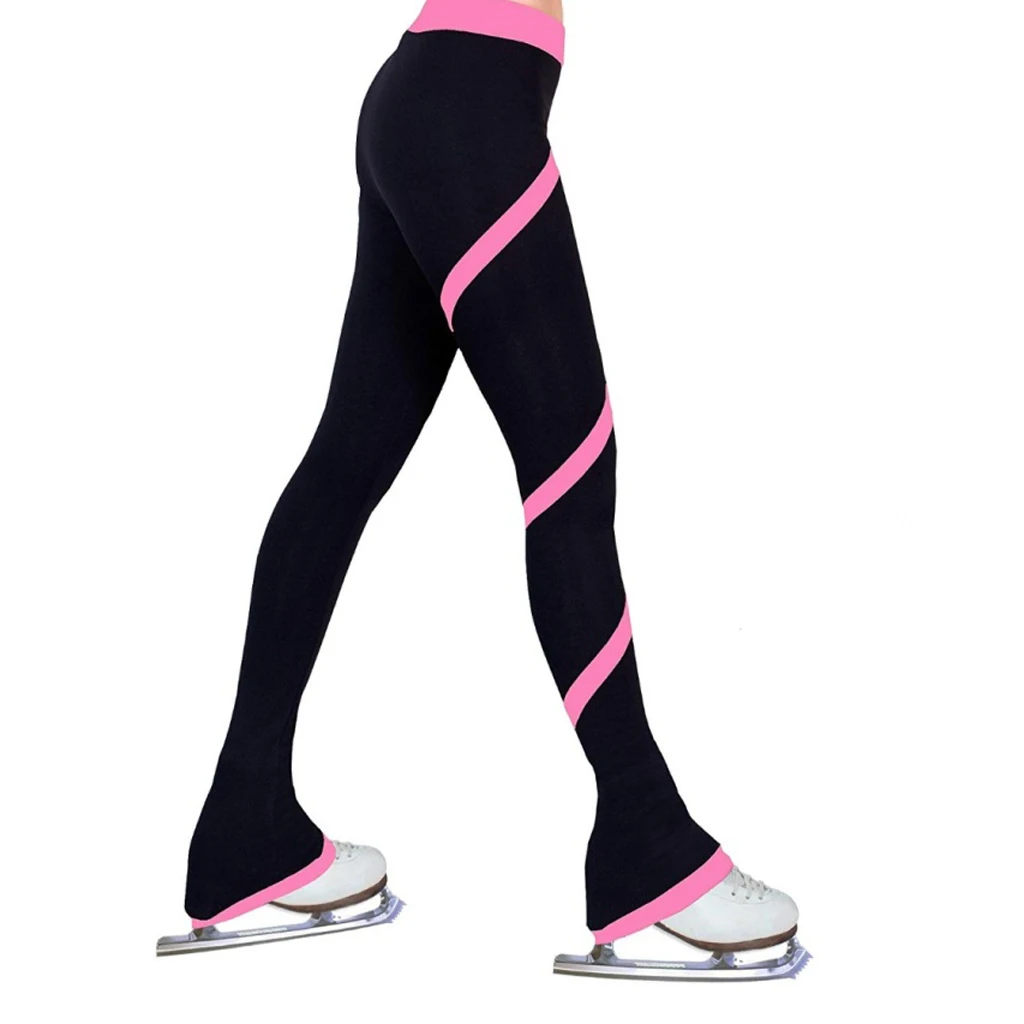 Adult Kids Ice Skating Pants Figure Skate Trousers Tights Legging with Fleece Lining Skate Training Tights Activewear Equipment