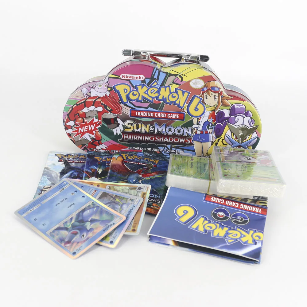 Карточная игра TAKARA TOMY Pokemon, коллекция японских аниме, настольные карты, боевые игрушки, металлическая коробка, 115 карт для детей, подарки