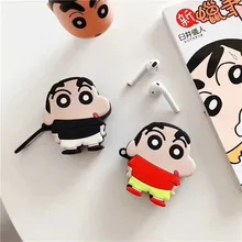 Милый чехол для наушников с 3D рисунком Crayon Shin-chan для Apple Airpods 1 2, силиконовый защитный чехол для гарнитуры Air Pods Funda