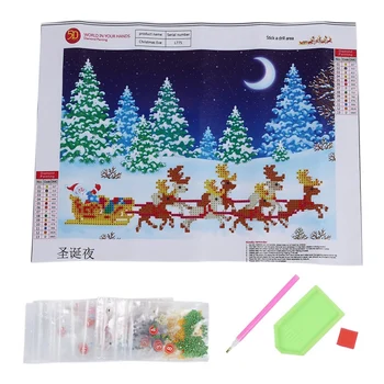 

New 5D Diamond Painting DIY Paint-By-Number Kit Craft Home Wall Decor - Christmas Night 40x30cm