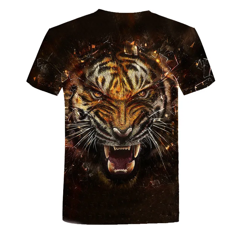 PINSHUN/брендовая футболка с 3d принтом Футболка с изображением тигра Camiseta, футболка с 3d принтом забавные детские, детские футболки Повседневная футболка С Рисунком Тигра для фитнеса