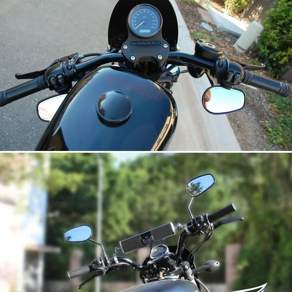 Внешний черный 8 мм для Harley Sportster XL 883 1200 Dyna Street Bob Electra Glide Road King Iron|Боковые зеркала и