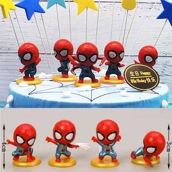 

8pcs/set Toys Avengers Endgame Infinity War Spiderman can Shake head Figure Superhero Spiderman set PVC Collectible Model Doll