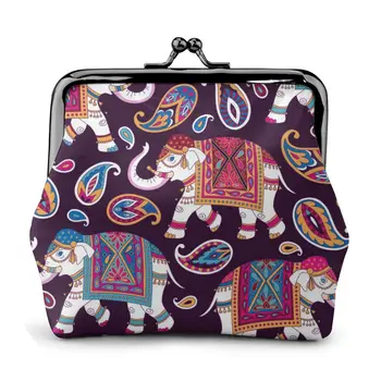 

Boho Elephant With Floral Texture Fashion Women Wallet Small Ladies Purse Female Wallet Coin Purse