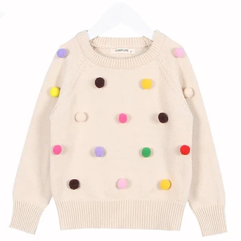 

New 2020 Autumn Kids Sweaters Colored Balls Baby Knitted Cardigans Fashion Toddler Boys Sweaters Cotton+Woolen Baby Girl Sweater