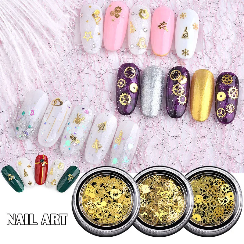 

Nail Art Decoration Sticker DIY Manicure Accessories Christmas Gold Sequins for Women