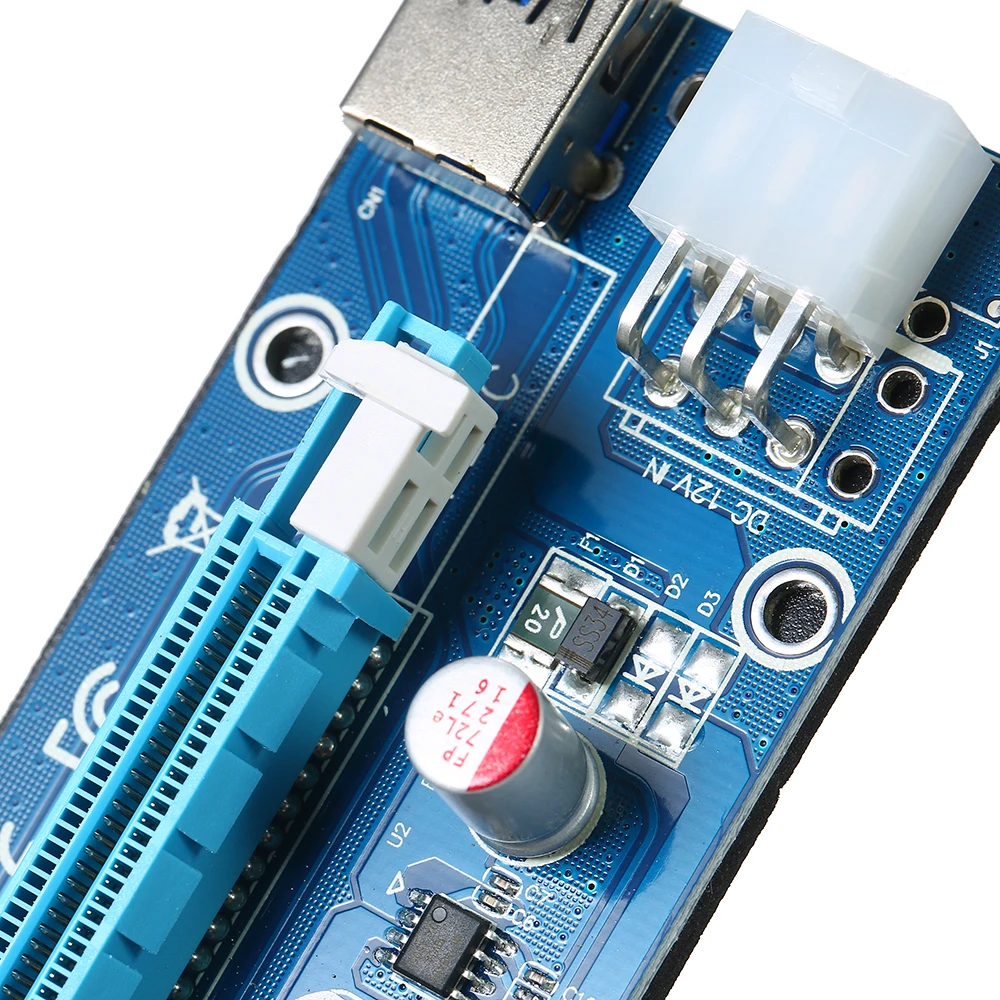 6-Pack мульти-интерфейс PCI-E 6pin питание Riser адаптер карта 1x до 16x Rise плата с 23,6 дюйма USB3.0 удлинитель