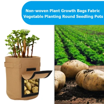 

Non-woven Plant Growth Bags Fabric Raised Bed Square Garden Flower Vegetable Planting Seedling Bag Planter Pot with Handles