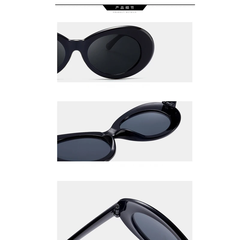 New style sunglasses oval sunglasses ladies fashionable retro sunglasses ladies white black glasses too guess sunglasses