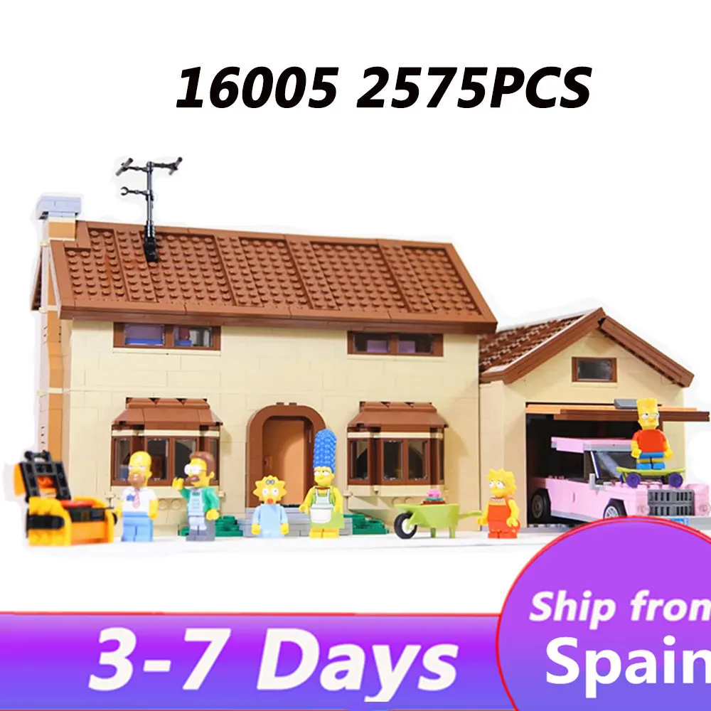 

Ship from Spain 16005 2575Pcs Movie Simpsoned friend House Model Building Block Bricks 71006 educational toys Christmas Gifts