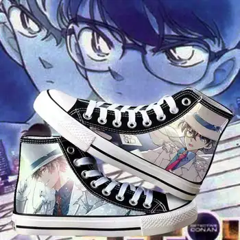 

Whoholl Brand Design Print Detective Conan Canvas Shoes Kudo Shinichi Akihara AI Animation Student Trendy Shoes Size 39-44