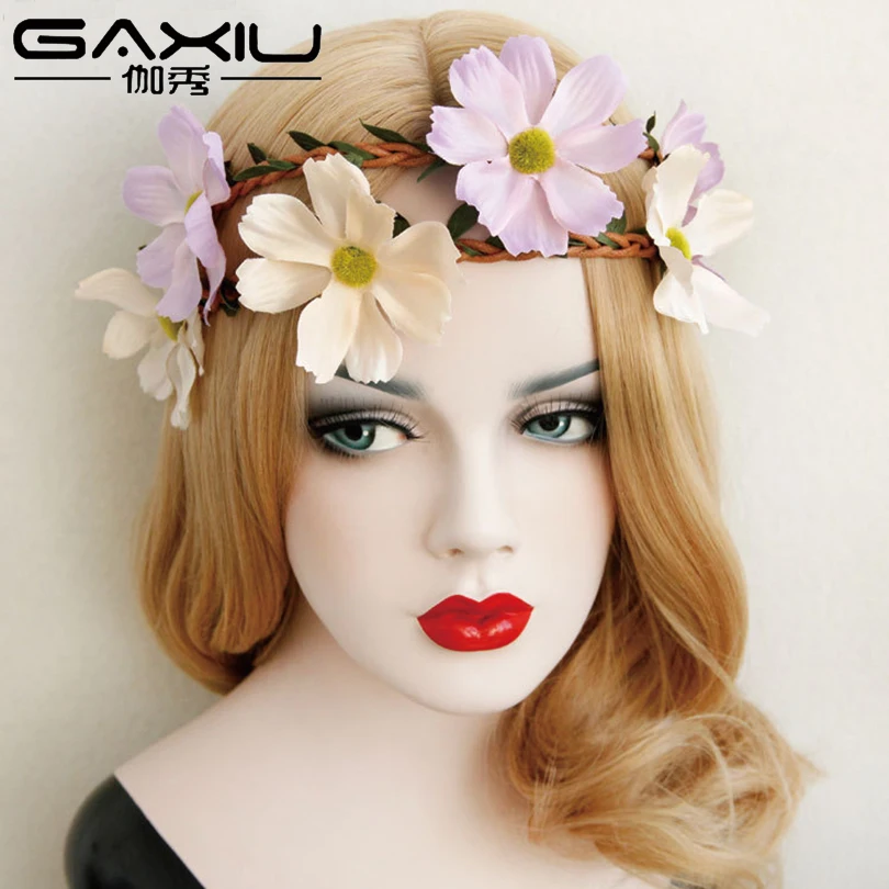 

Flower Tiara Bride Hair Jewelry For Women Halloween Gothic Female Wedding Hair Accessories Ornaments Princess Queen Head Jewelry
