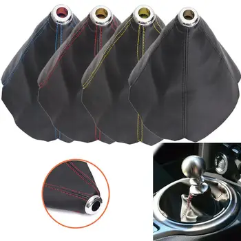 

Car Vehicle Lever Shifter Gaiter Gear Faux Leather Universal Shift Boot Cover Stylish Manual Dust Cap Fit For Most Car Truck SU