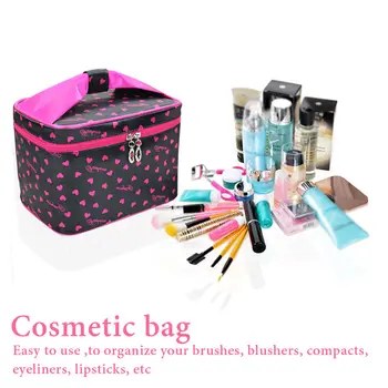 

Large Travel Makeup Bag Cosmetic Organizer Bag Portable Toiletry Bag with zipper and handle