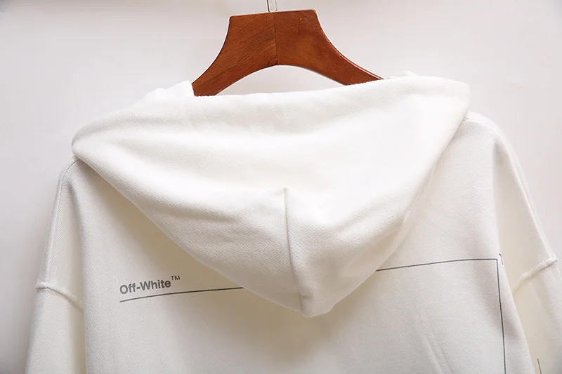 19ss Off-White OW sketch неполная стрела для мужчин и женщин для влюбленных Модная хлопковая Повседневная Толстовка с капюшоном свободная Куртка Пуловер