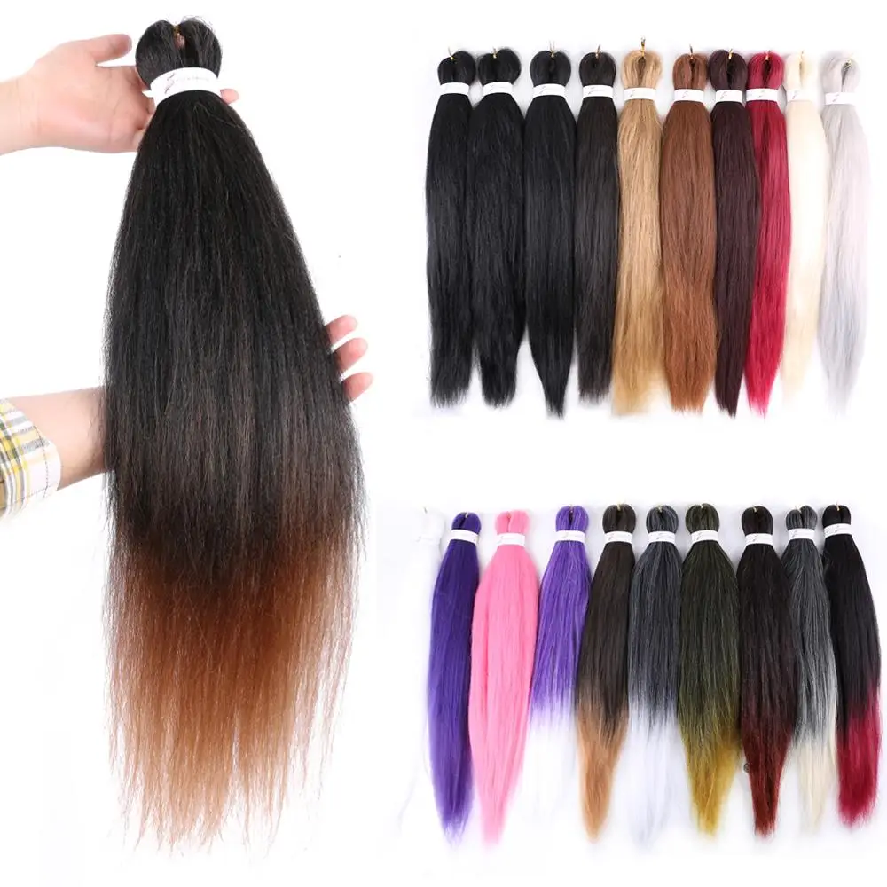 Bella Show-extensiones de cabello trenzado preestirado, trenzas de ganchillo sintéticas de 20 y 26, color negro, marrón y rosa