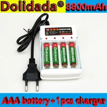 Dolidada nova bateria aaa 1.5v 8800mah bateria recarregável para controle remoto brinquedo luz bateria + 1 pces 4-pilha carregador de bateria