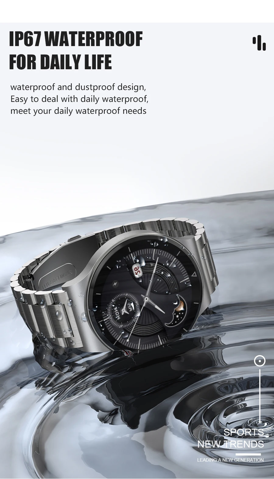 KUSDO 2021 Men's Smart Watch Dial Calls Watches Waterproof Fitness Bracelet Tracker Smartwatch For Xiaomi Android Apple Huawei