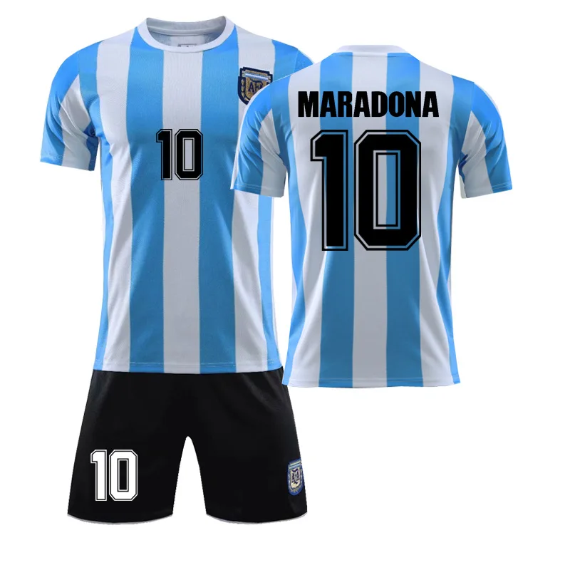 Los hombres Maradona Argentina 10 T camisa Retro Vintage T camisa Napoli de fútbol estilo Tops 1986 de 1987 de 1988 Diego Armando clásico Coppa traje
