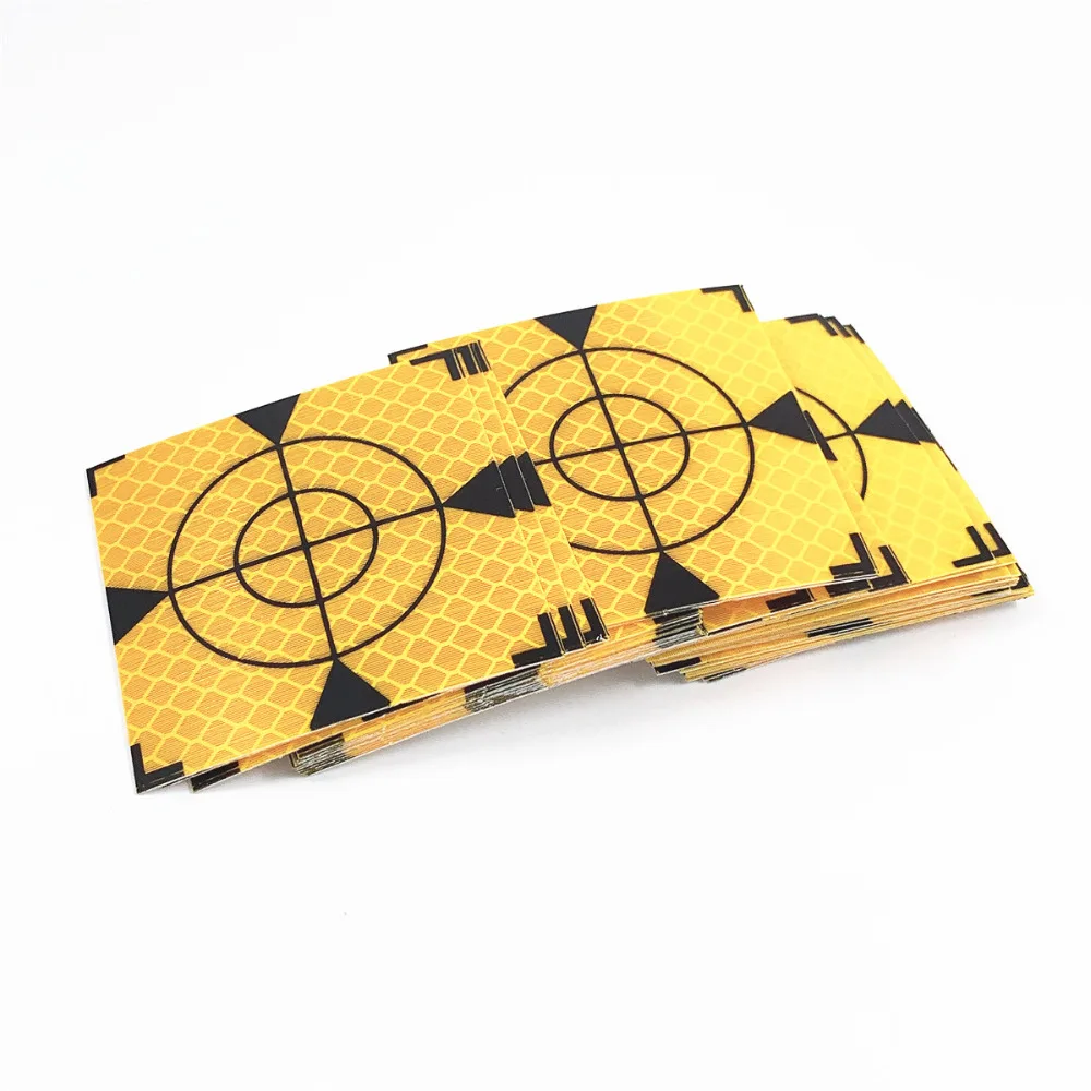 25mm x 25mm Yellow Reflective Retro Targets 81 Pack 