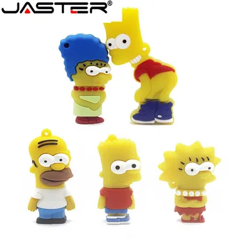 

JASTER Bart Simpson Mouse Wolf 4GB 8GB 32GB 64GB Memory Stick U Disk Pen Drive homer Pendrive USB Flash Drive