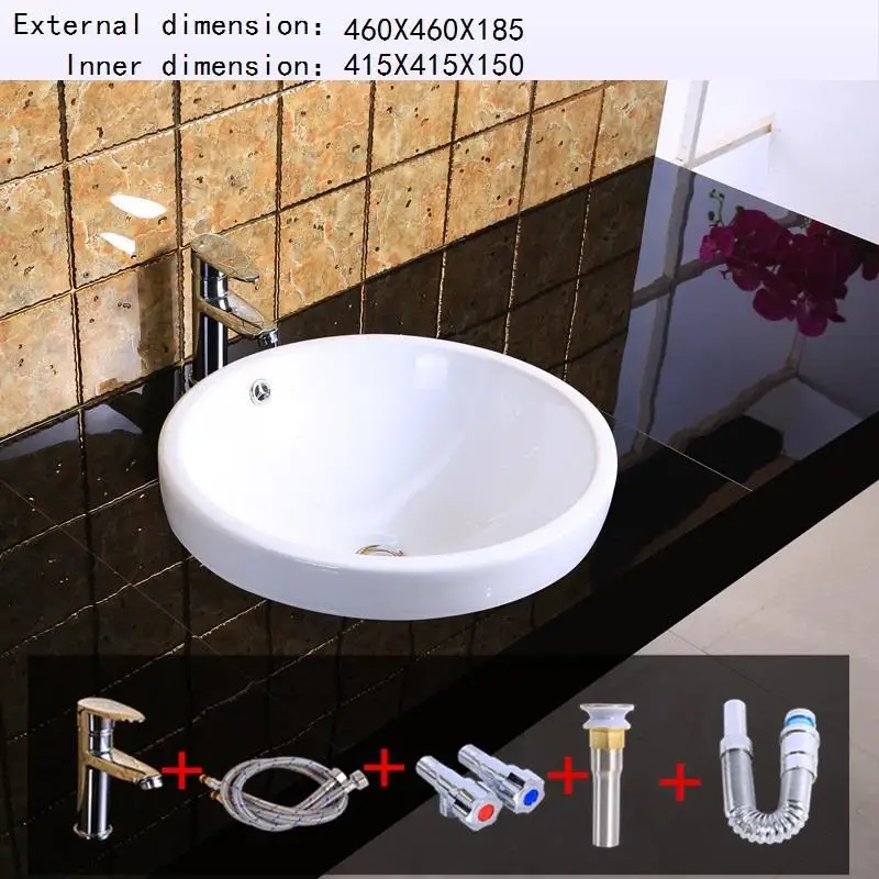 Version F Evier Sobre Encimera Black Banyo Lavabo Vanity Para Lavandino Bagno Wastafel Cuba Pia Banheiro умывальник для ванной комнаты - Цвет: Version F