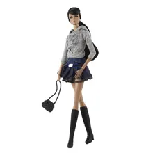 Ensemble de vêtements pour poupée, gris, sweat à capuche, manteau, sac à main, jupe en jean pour Barbie, accessoires de jouets, collection hiver 1/6 