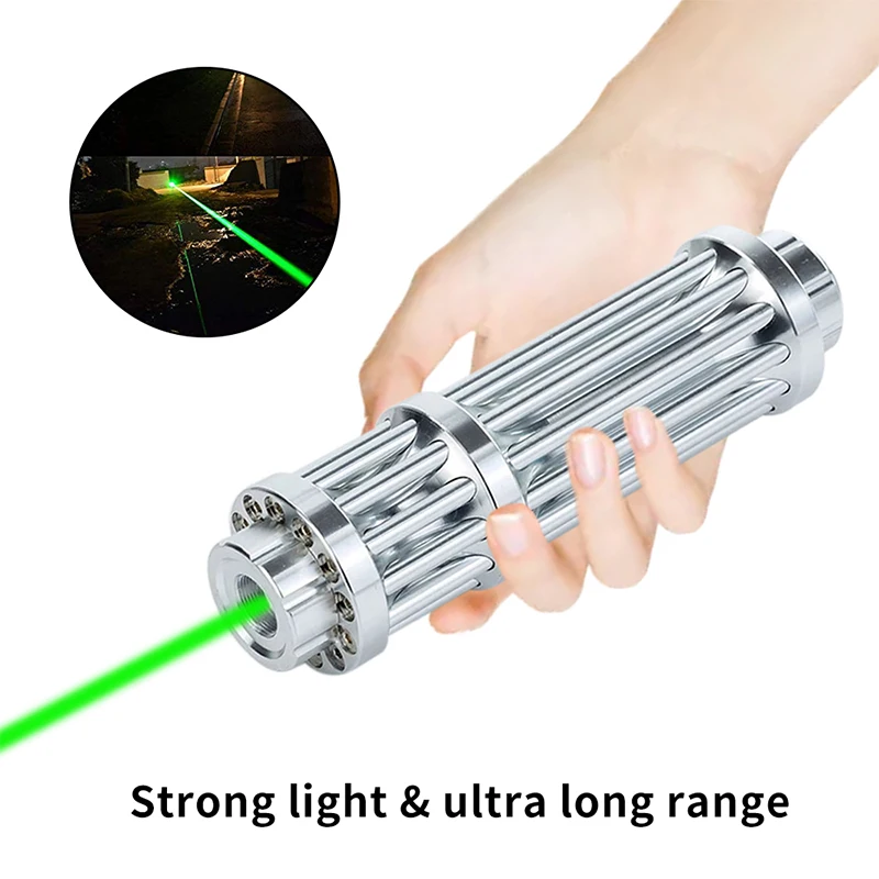Aluminum High Power Laser Pointer Pen Green 532nm Zoomable Burning Beam Light 