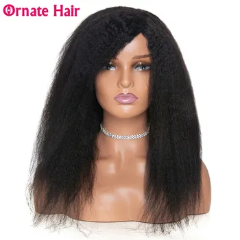

Ornate Hair Kinky Straight Wig Brazilian Hair Wigs Yaki Human Hair Wigs for Black Women Full Machine Made Wig 8-26 Inch