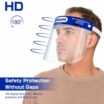 

10PCS Full Face Masks Anti-droplets Anti-fog Dust-proof Face Shield Protective Cover Transparent Face Eyes Protector Safety Mask