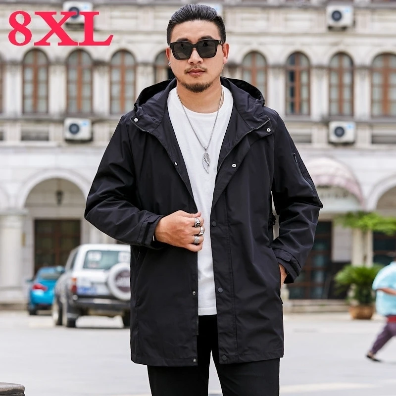 Ветровка мужская демисезонная с капюшоном размеры до 7XL | Мужская одежда