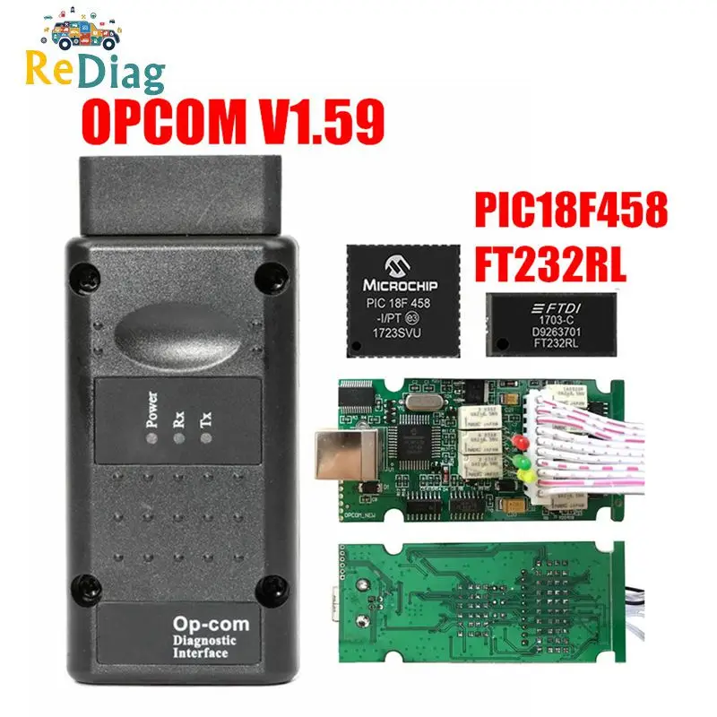

OPCOM V1.99 V1.95 V1.78 V1.70 V1.65 V1.59 OBD2 CAN-BUS Code Reader For Opel OP COM OP-COM obd2 Diagnostic PIC18F458 FTDI Chip
