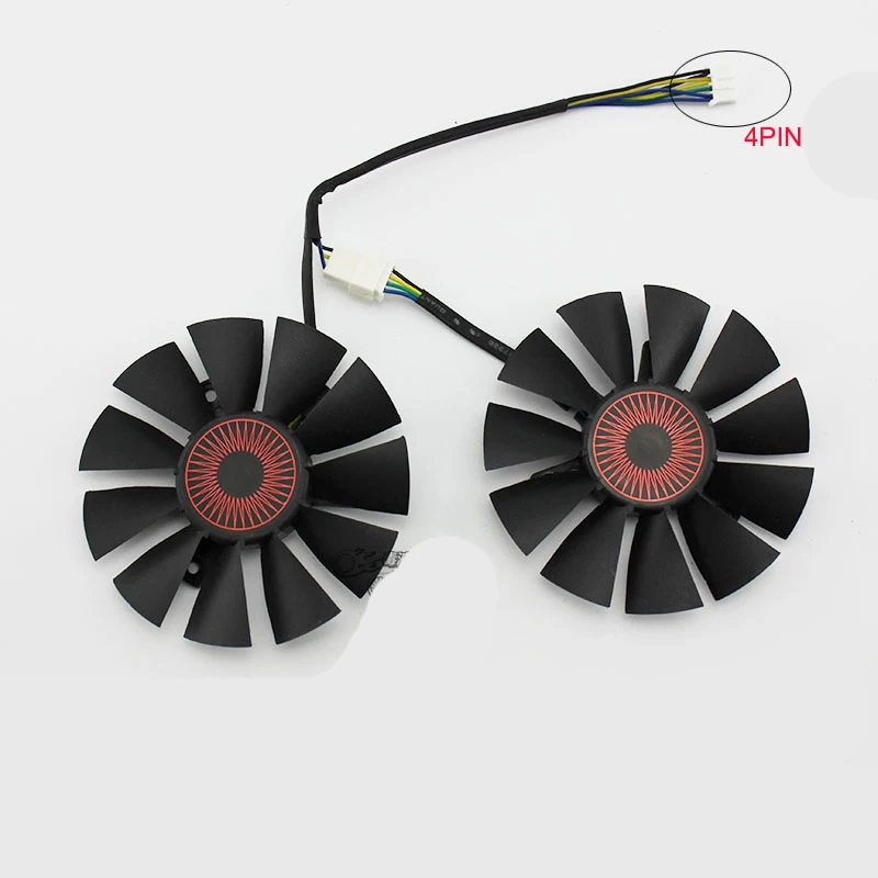 Вентилятор для видеокарты T128010SH FD7010H12S 75 мм 4PIN GTX960 GPU ASUS STRIX GTX1060 1050 GTX950 GTX750Ti R9 370 2 шт.