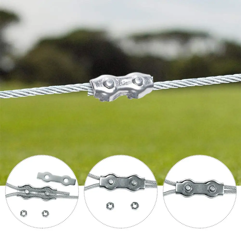 10Pcs 304 Stainless Steel Poly Rope Connector Wires Splicer Wire Connector For Electric Fences Garden Supplies Accessories New