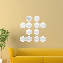 Напрямую от производителя восьмиугольное зеркало экологически чистые настенные декоративные наклейки на стену кристалл стерео Зеркальная Наклейка