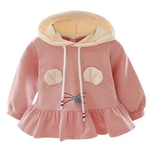 Осенняя Повседневная Толстовка с длинными рукавами и рисунком для маленьких девочек