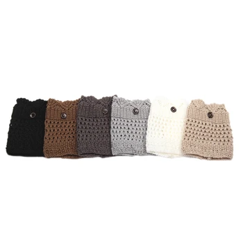 

European and American Fashion Hollow Leg Cover Women's Knitted Wool Leg Cover 6 Pairs