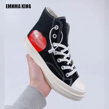 

Autumn Fashion Canvas Fabric Casual Flat Shoes Women Sneakers Girl Street Style Lace Up Platform Basic Printing Leisure Shoes 20